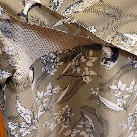 Exofficio Men's Green Floral Shirt Size Large Fish and Floral Fisherman Outdoors - Picture 4 of 9